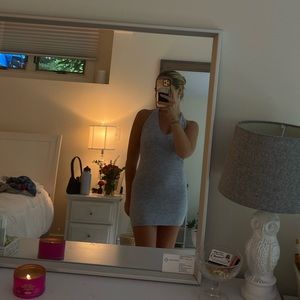 Knit mini dress open back